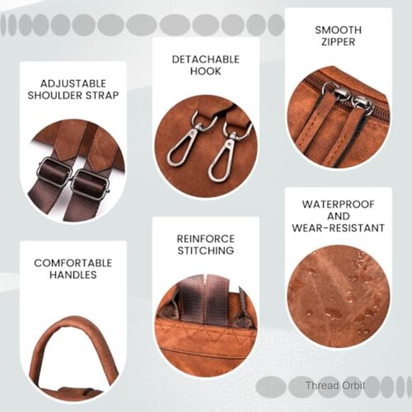 PU Leather Backpack Purse with Multiple Pockets, Waterproof, Adjustable Straps